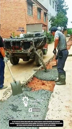 Concrete Pouring and Placement Process Using Mobile Mixer Systems on Site Work
