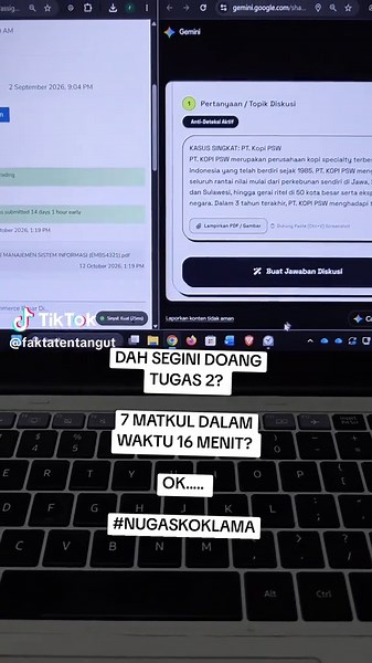 YANG MAU AI NYA DM YAH. BTW 16 MENIT SUDAH INCLUDE ABSEN, UBAH KE PDF, DAN KIRIM JAWABAN KE TUTON. KALO KALIAN BERAPA LAMA? DAN BERAPA MATKUL? #universitasterbuka #univterbuka #ut #mahasiswaut #tuton
