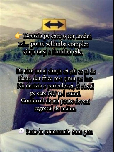 Am luat decizia de a începe un business online, iar astazi fac acest lucru din orice loc, în ritmul meu,fără sa mai trăiesc cu sentimentul că trebuie să aleg între familie și b.a.n.i. Așa am descoperit o modalitate simplă de a lucra de acasă. 👉 Lucrezi de acasă 👉 Doar de pe telefon 👉 Fără echipe 👉 Fără stocuri 👉 Fără experiență 👉 Fără șefi Dacă simți că vrei mai mult… mai mult decât „doar” zile care se repetă, mai mult decât a depinde financiar de altcineva, mai mult decât visuri puse pe p