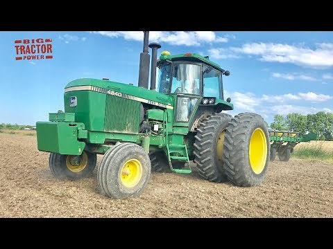 John Deere 4840 Tractor Using GreenStar GPS Auto Guidance