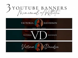 Youtube Banner Templates | Youtube Branding | Minimal Youtube Banner | Dark Preset Youtube Banner | Minimalist Youtube Templates - Etsy