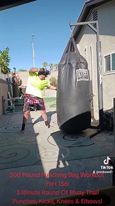 500 Pound Punching Bag Workout Part 156! 3 Minute Round Of Muay Thai! Punches, Kicks, Knees & Elbows! | Nickword 1