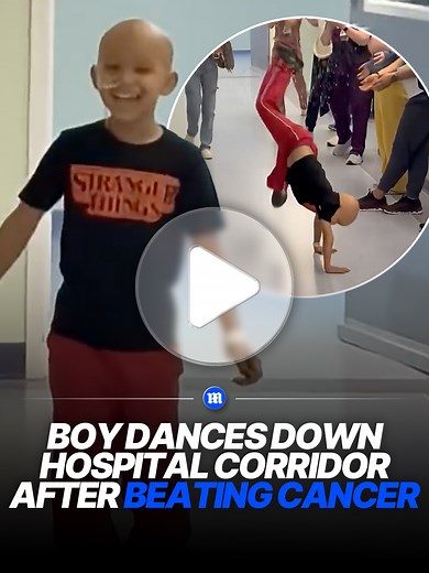 An eight-year-old boy in Texas marked the end of his leukemia treatment with a dance through a children's hospital corridor 🧡 Royce, who spent months battling acute lymphoblastic leukemia, celebrated by cartwheeling to the finish before ringing the end-of-treatment bell. His mother said the journey was long and difficult - but his determination never wavered. 'He kicked cancer’s butt,' she said. 🎥 Joryal Hudson via Storyful #viral #hospital #wholesome