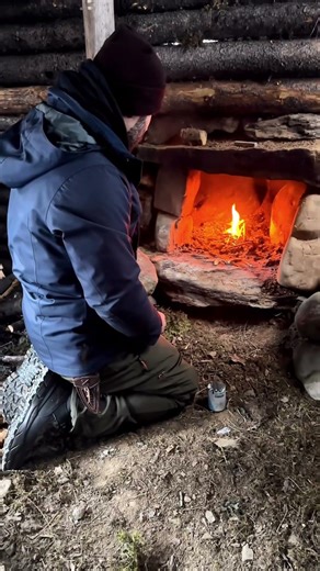 Fire Starting in a Bushcraft Cabin Hits Different 🔥