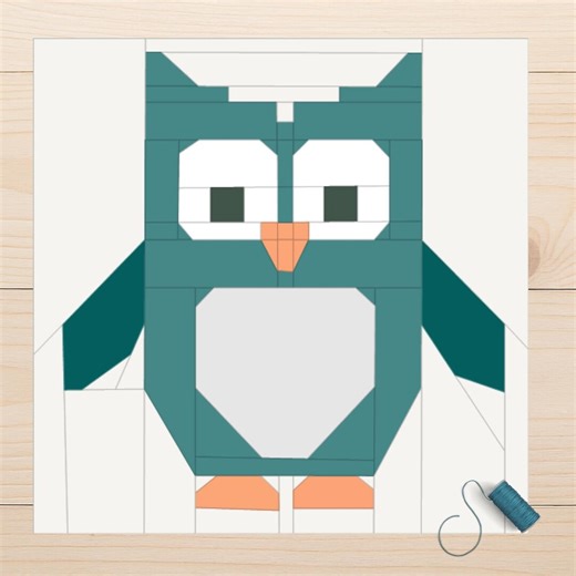 Owl FPP Pattern | Foundation Paper Piecing Animal Block | Printable PDF - Etsy