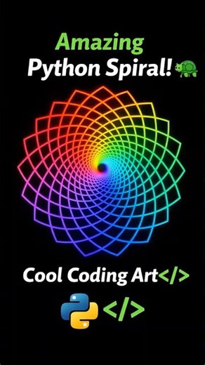 Spiral Circle Using Python Turtle 🌀 | Amazing Coding Pattern for Beginners #coding #python #code
