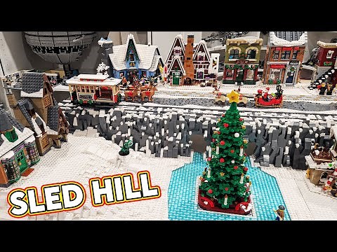 LEGO SLEDDING HILL & Snow Details! Winter Village Update