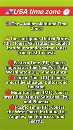 The 4 Major Mainland U.S. Time Zones 🇺🇸 | Eastern, Central, Mountain & Pacific