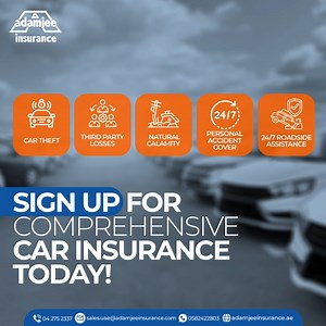 With our comprehensive car insurance policy, enjoy coverage on multiple fronts. Explore our insurance packages today and enjoy a remarkable discount of up to 30% off. مع بوليصة التأمين الشاملة على السيارات، استمتع بالتغطية على جبهات متعددة. استكشف باقات التأمين لدينا اليوم واستمتع بخصم رائع يصل إلى 30%. For complete details visit: https://adamjeeinsurance.ae/motor-insurance/ #ComprehensiveCarInsurance #ReliableInsurance #SafetyMatters #InsureSecurity #CarInsuranceUAE #AdamjeeInsurance #AdamjeeIn