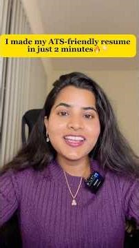 ATS friendly resume in 2 min #abroad #usa #resume #resumetips #telugu #jobmarket #jobsearch #ats #us