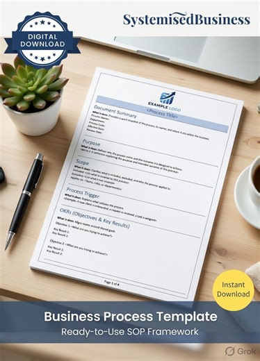 Process Document Template | SOP Template | Business Systems | Operations Template | Editable Word Document - Etsy