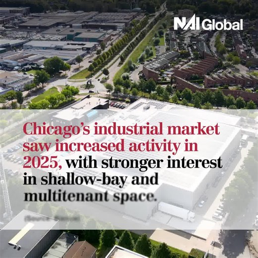 Chicago’s industrial market showed consistent activity in 2025, with strong demand for shallow-bay and multitenant assets and more buyers pursuing well-located buildings. Investor interest and tenant movement point to a market that remains active. These conditions offer useful context for owners, occupiers and investors evaluating industrial opportunities in Chicago and other mature logistics hubs in 2026. Connect with your local NAI Global office for guidance in your market: ℹ️ https://bit.ly/4