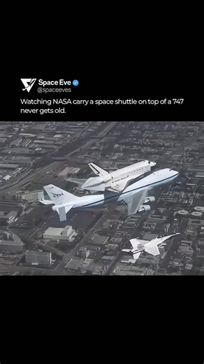 This footage shows NASA’s Shuttle Carrier Aircraft, a specially modified Boeing 747, ferrying a Space Shuttle orbiter piggyback. The shuttle could not fly long distances on its own after landing, so NASA used these flights to move orbiters between runways, test sites, and Kennedy Space Center. | SpaceEve