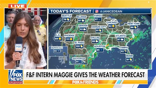 Sending our amazing ⁦‬⁩ intern ⁦‪Maggie Edwards‬⁩ off with a celebratory weather forecast! You make all of us proud, Maggie! | Janice Dean