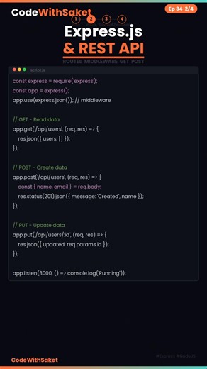 Express.js & REST API Explained 🔥 | Beginner Guide (Node.js) #codewithsaket #nodejs #programming