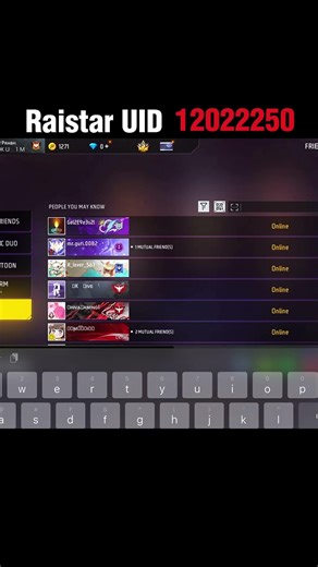 FF Raistar UID 😱 | Raistar UID 🔥 | Free Fire Raistar Uid