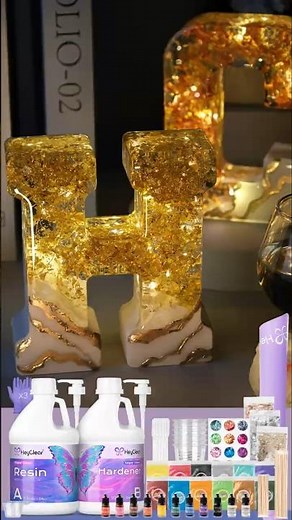 ✨ DIY Epoxy Resin Letter Night Light | Unique Glowing Art ✨ #diy