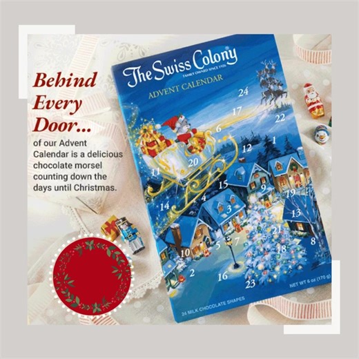 The sweetest way to count down the days until Christmas...for any age! 🍬 Don't miss out on the fun, the count down starts December 1st! 🎄 Shop our site here: https://buff.ly/3zCYhIv | The Swiss Colony
