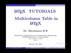 LaTeX Tutorial 10: Multicolumn Table in LaTeX