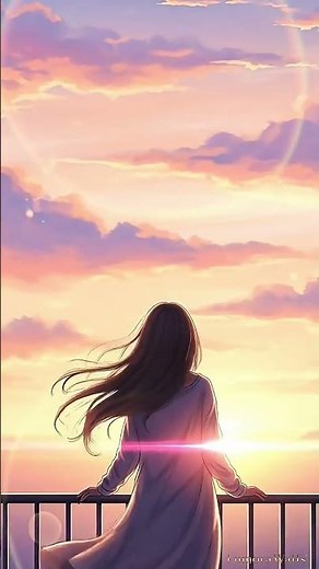 Sunset Dream Balcony 🌇✨ | Aesthetic Anime Girl | 4K Wallpaper