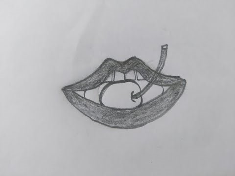 🍒 Lips with Cherry Drawing | Easy Drawing for Beginners | drawing ‎⁨@premdrawingacademy1166