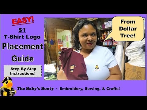 T-shirt logo placement guide for $1 DIY from the Dollar Tree!