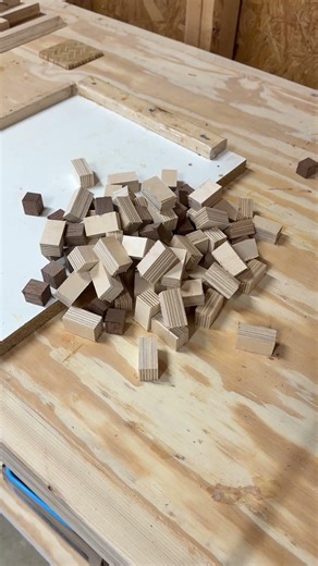 Trying to perfect the basket weave #woodworking #patternplywood #woodscraft #diy #wood