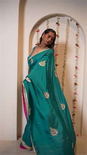 Silk Smita Teal Green - Habutai Silk Saree - NICIBYNICI