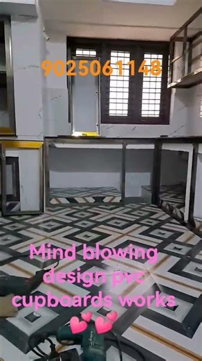 one of the mind blowing design pvc kitchen cupboards works....