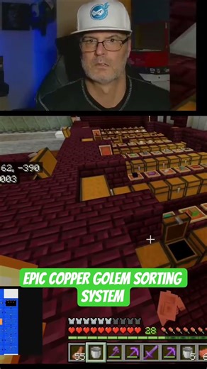 epic copper golem sorting system in Minecraft #minecraft #coppergolem #sorting
