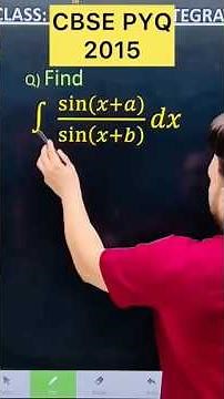 Q) Integration ∫ sin (x+a) /sin;x+b) dx #class12 #cbse #maths #cbse2026 #maths #integrationclass12