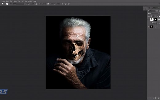 骷髅僵尸脸——ps超现实合成全过程教程——learning screen（含素材）