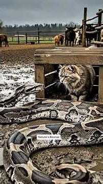 Rescuing a Sleeping Cat Gently Wrapped by a Python – A Memorable Moment