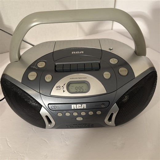 RCA Radio Fmm AM CD Cassette Portable Player Twin Bass Rcd158a-partially Tested - Etsy