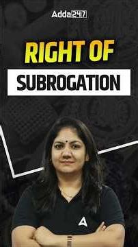 What is Right of Subrogation? #brbl #caiibbrbl #nikkitasingh #officersadda247