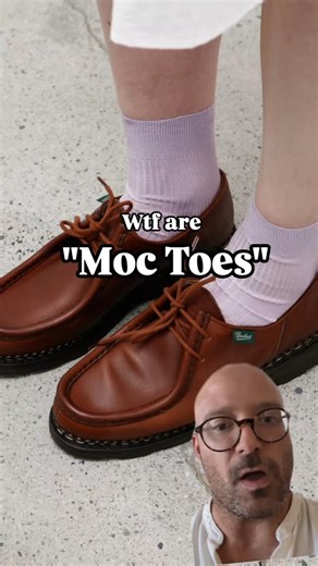 Zach on Instagram: "Everybody wants a moc toe. But "moc toe" is a whole world within a world. It helps to know what you're after. If you want a shoe that looks like the iconic Paraboot Michael, with its Norwegian welt, thick moccasin apron and split toe, what you what is a Tyrolean shoe. If you want something slouchier and boxier, sure, go for a Wallabee. I don't think a Paraboot and a 3-eye boat shoe are very similar shoes, but I can see how they'd scratch the same itch. Biggest difference is c