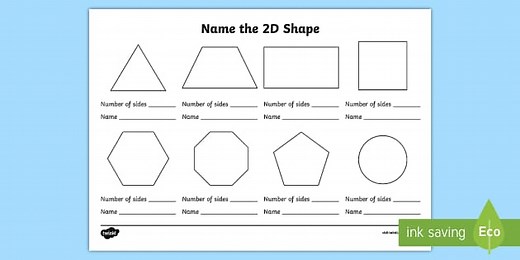 Name the 2D Shape Worksheet