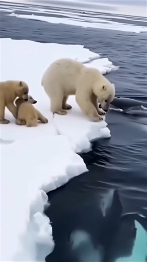 Orca Wave Wash vs. Polar Bear Cubs 🌊 #PolarBear