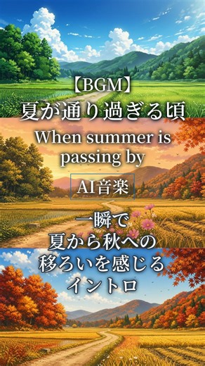【AI音楽】一瞬で夏から秋への移ろいを感じるイントロ【季節BGM/ Autumn Lofi】#shorts #ai音楽 #秋BGM #オリジナル曲