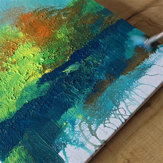 101K views · 1.1K reactions | Acrylic Painting Technique / Abstract Landscape  #acrylicpainting #abstractpainting #landscapepainting #canvaspainting #painting #easyart #satisfying #relaxing #feelgoodart #coolart #art #artist #artwork | Suraj fine arts | Facebook