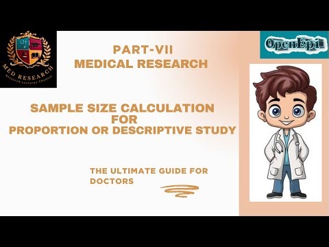 Sample Size Calculation Part VII: Sample Size for Proportion study