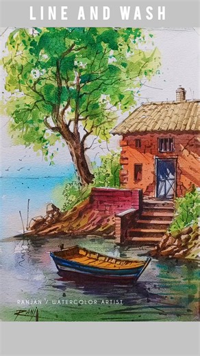 77K views · 1.5K reactions | Full Scenery Drawing tutorial // WATERCOLOR on Paper by Ranjan/Watercolor Artist❤️❤️ #ranjanwatercolorartist #viewers #followers #follower #follow #artist #art #artwork #artgallery #drawing #draw #drawingoftheday #watercolor #watercolourpainting #watercolourartist #painting #paintingoftheday #viralpost #trendingpost #landscape #scenery #today #everyone #everyonefollowers #light #shades #facebookpost #nature @topfans | Ranjan/Watercolor Artist | Facebook