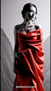 “From Sketch to Soul 💃 | The Red-Draped Woman Awakens”