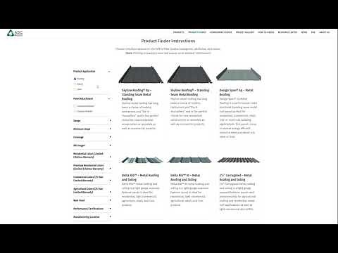 How to find a metal roof with the Metal Roofing Product Finder from ASC Building Products
