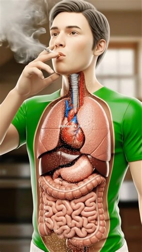 See how cigratte reacts your lungs 😱 | #humanbody #anatomy