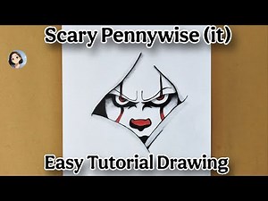 Scary Pennywise Easy Drawing Tutorial | Easy Step-by-Step Pencil Drawing Tutorial | Horror Movie Art