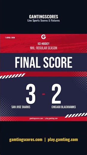 San Jose Sharks vs Chicago Blackhawks · NHL: Regular season · 7 April 2026