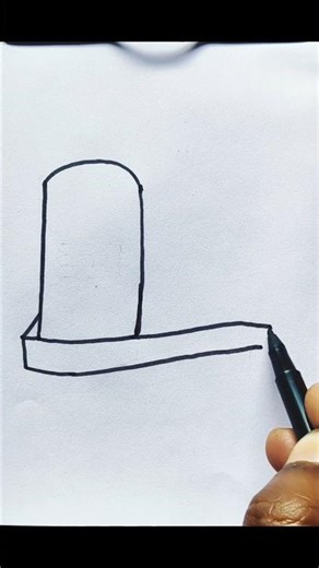 shivling with half moon drawing easy #art #drawing #draw #sketch #shiv #mahadev #bholenath #shorts