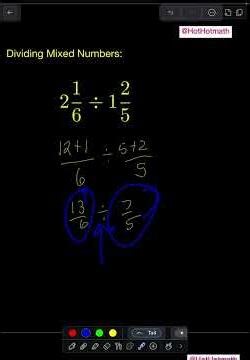 Dividing Mixed Numbers #mathhelp #fractions