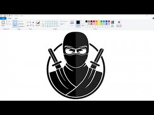 How to draw Ninja Logo in Computer using Ms Paint | Logo making Tutorial.